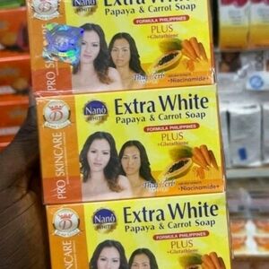 Nano Extra White Papaya & Carrot Soap with Glutathione Pack Of 6